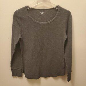 Women's OLD NAVY long sleeve T Shirt, Size M, Gray, waffle weave, Excellent Con!